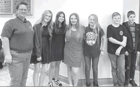 Kingfisher Middle School students who earned a seat in the All-Area Honor Band and performed in a concert Jan. 5 in Fairview with students from other area schools include, from left, director Mandy Owens, Katie Diedrich, Syra Littlehawk, Destiny Buckner, Article Image Alt Text