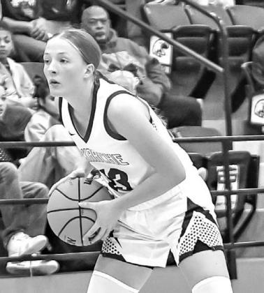 KATIE PARHAM scored 14 points and had 8 rebounds as Okarche beat Crescent 41-22 on Wednesday. [Photo by Chris Simon/www.simon-sports-photos.smugmug.com]