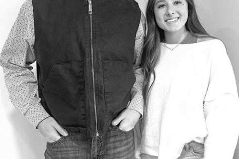 KHS SENIORS Robert Barnett, left, and Talor Mecklenburg were selected as the December 2024 Junior Lions. They were guests at a recent meeting of the civic group. [KT&amp;FP Staff Photo]