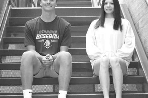 Okarche High School has announced its February 2026 Lion and Lioness. Honored were seniors, from left, Cody Endres and Cami White. [Photo provided]