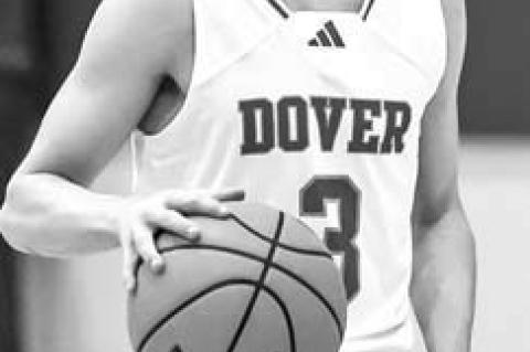 HIGH POINT – Jonah Pendergraft scored 17 points in Dover’s win at Garber. [Photo by Chris Simon/www. simon-sports-photos.smugmug. com]