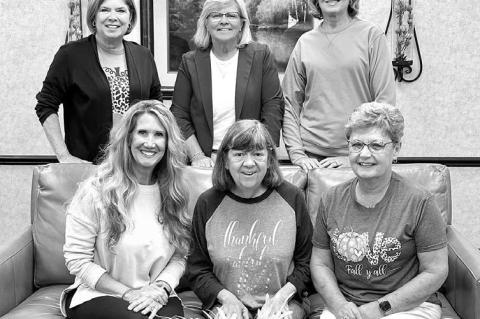 MEALS ON WHEELS board of directors for the current year include, from left: front row, Tamara Massey, Susie Rice and Lou Barrick; and back row, Denise Jech, Vicky Jech and Carla Henderson. [Photo provided]