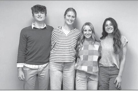 KHS SENIORS attending a recent Rotary Club meeting were, from left, Matthew Mecklenburg, Raegan Snider, Addison Willson and Talor Mecklenburg. [KT&FP Staff Photo]